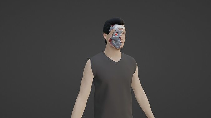 Cyber Character- Robot Man Low-poly 3D model