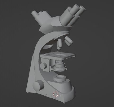 Microscope Low-poly 3D model_14