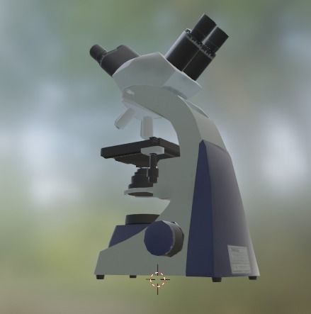 Microscope Low-poly 3D model_10