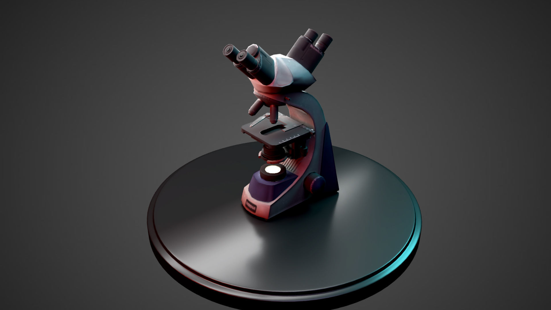 Microscope Low-poly 3D model_4