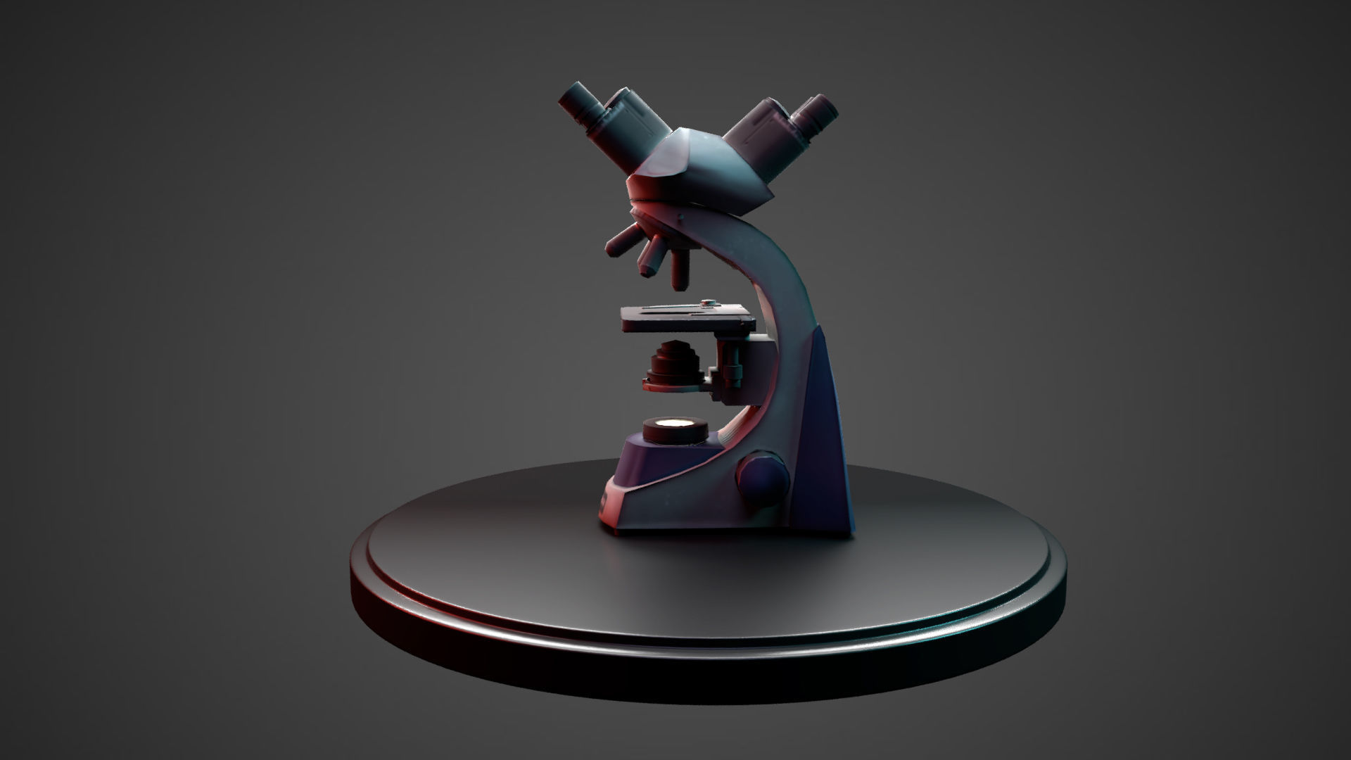 Microscope Low-poly 3D model_2