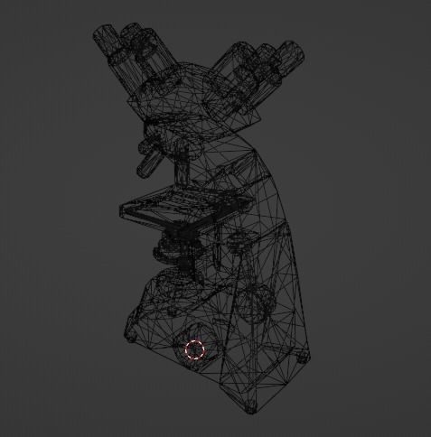 Microscope Low-poly 3D model_9