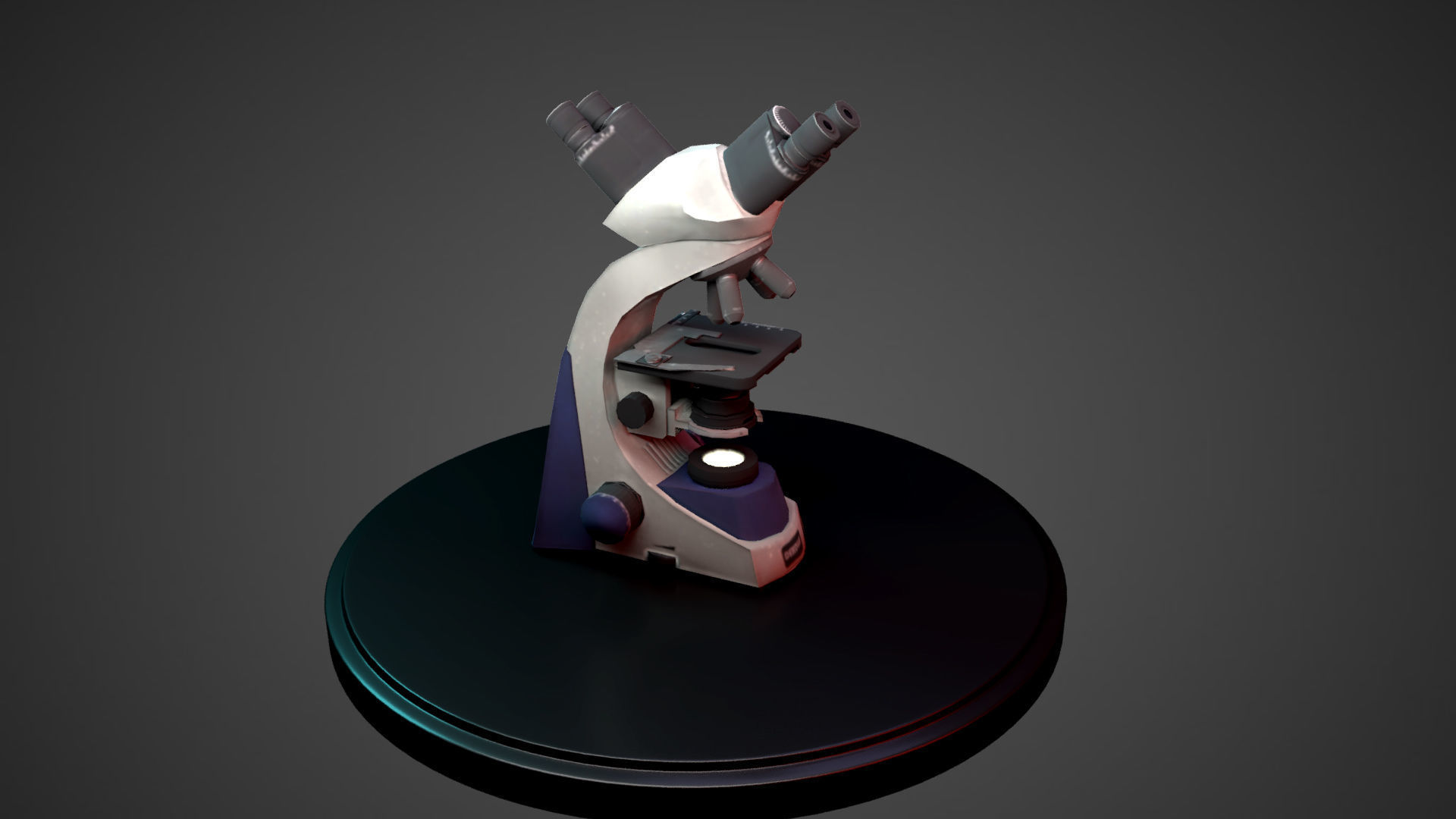 Microscope Low-poly 3D model_1