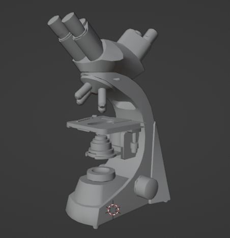 Microscope Low-poly 3D model_12