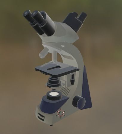 Microscope Low-poly 3D model_6