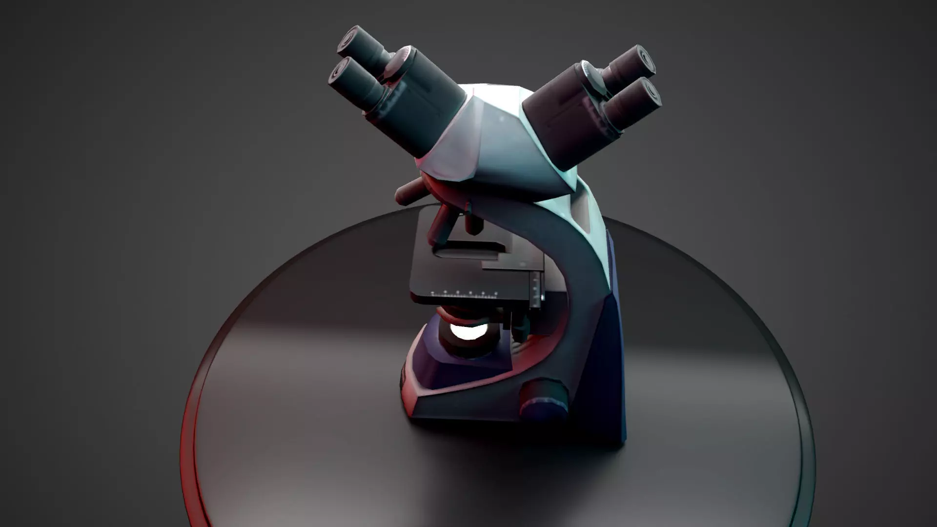 Microscope Low-poly 3D model_0