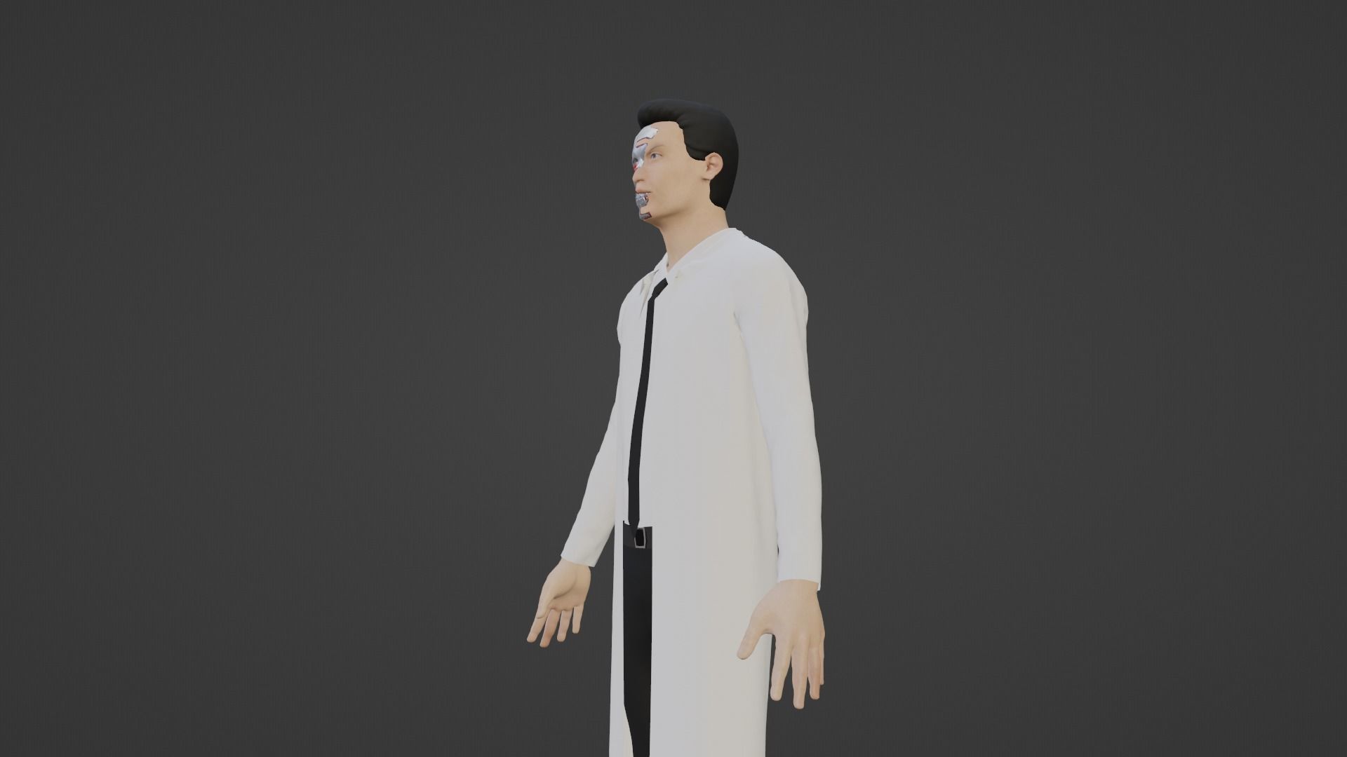 Cyber Doctor - Robot Man Low-poly 3D model_6