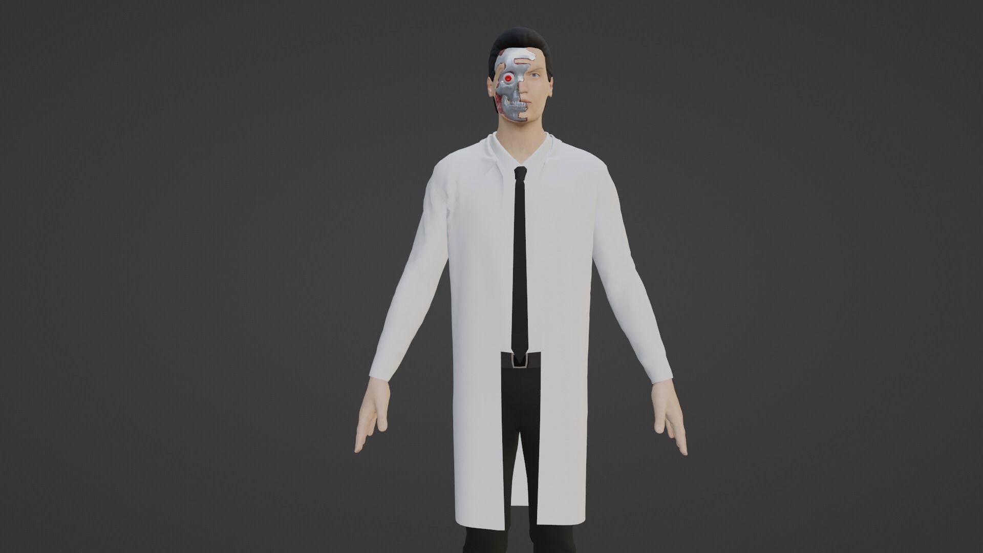 Cyber Doctor - Robot Man Low-poly 3D model_1