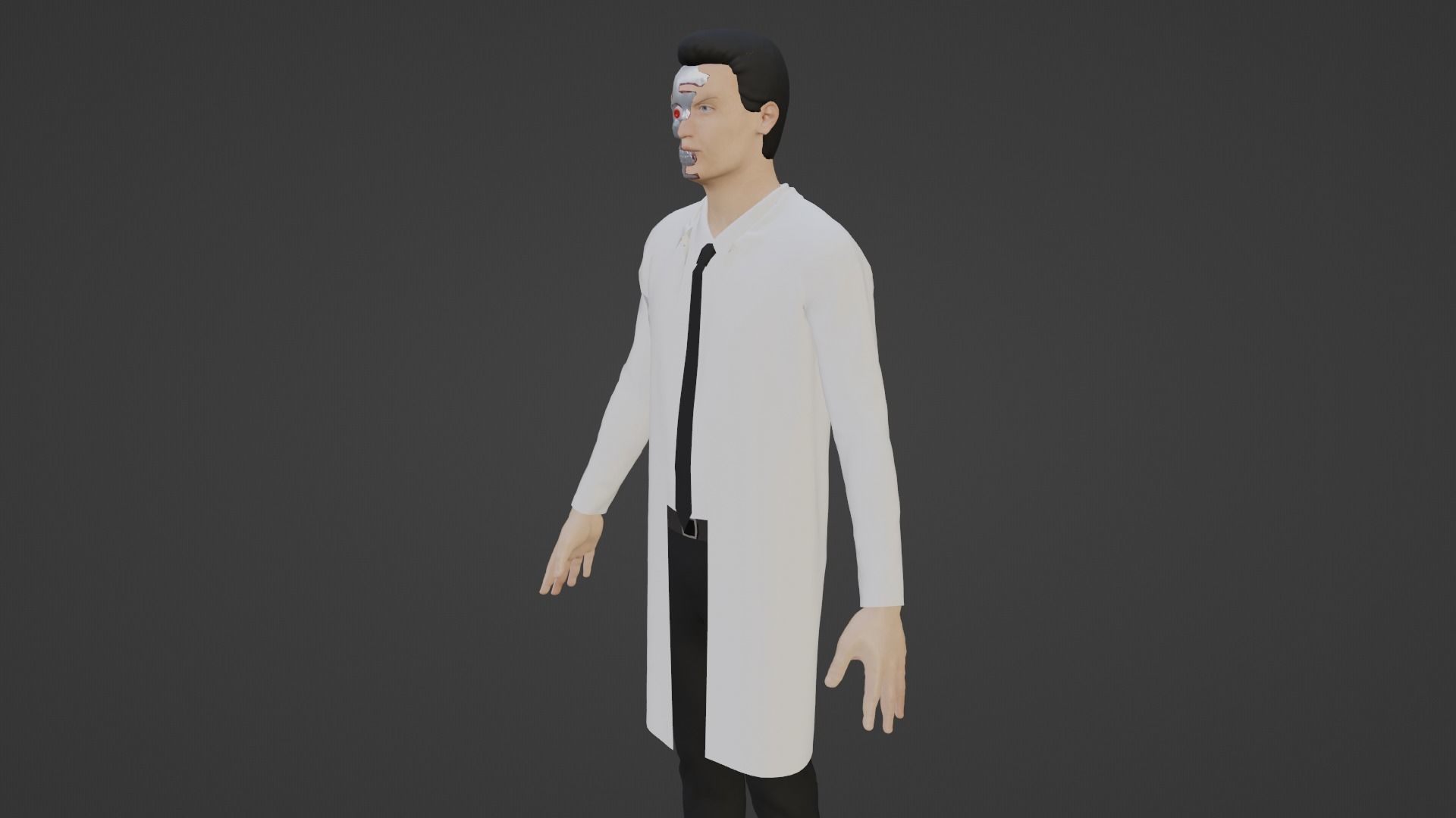 Cyber Doctor - Robot Man Low-poly 3D model_2