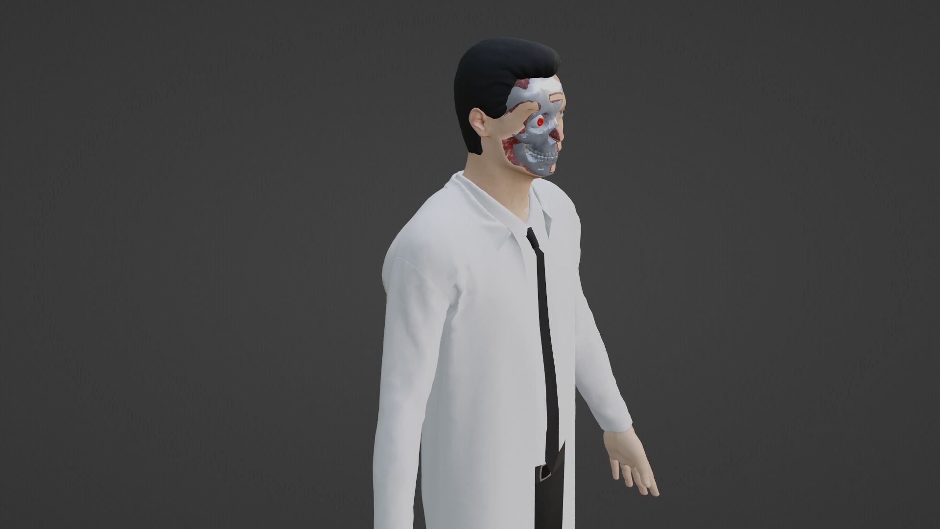 Cyber Doctor - Robot Man Low-poly 3D model_3