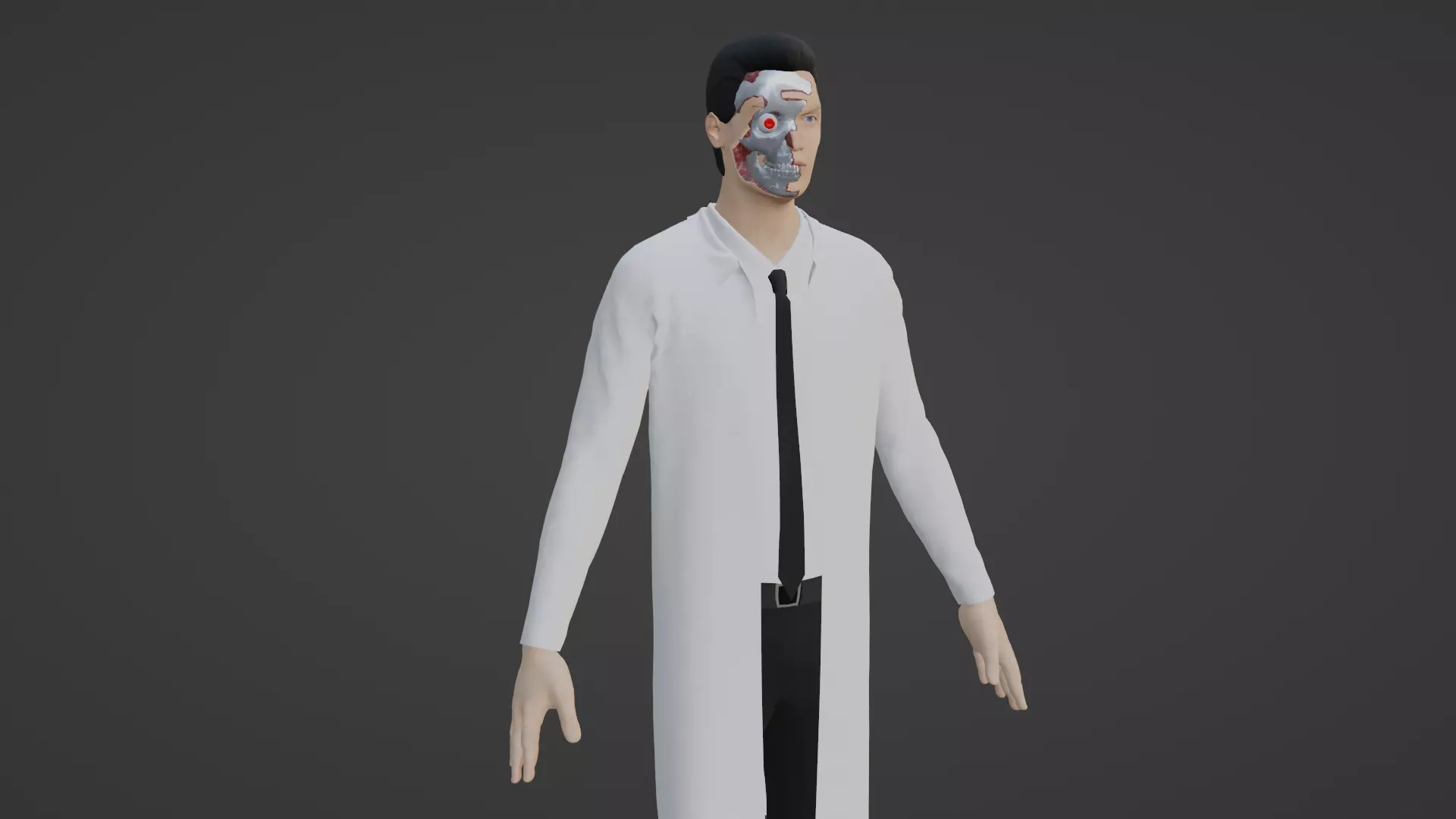 Cyber Doctor - Robot Man Low-poly 3D model_0