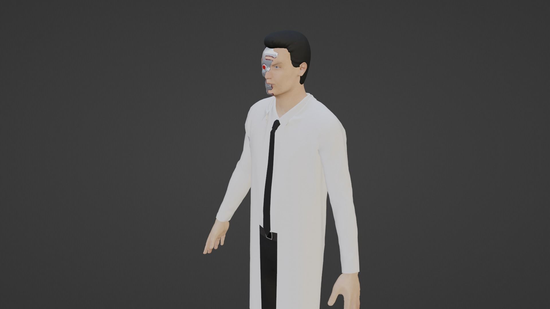 Cyber Doctor - Robot Man Low-poly 3D model_5