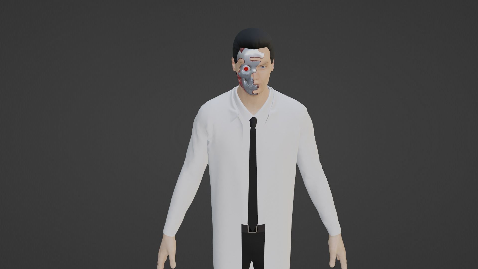 Cyber Doctor - Robot Man Low-poly 3D model_4