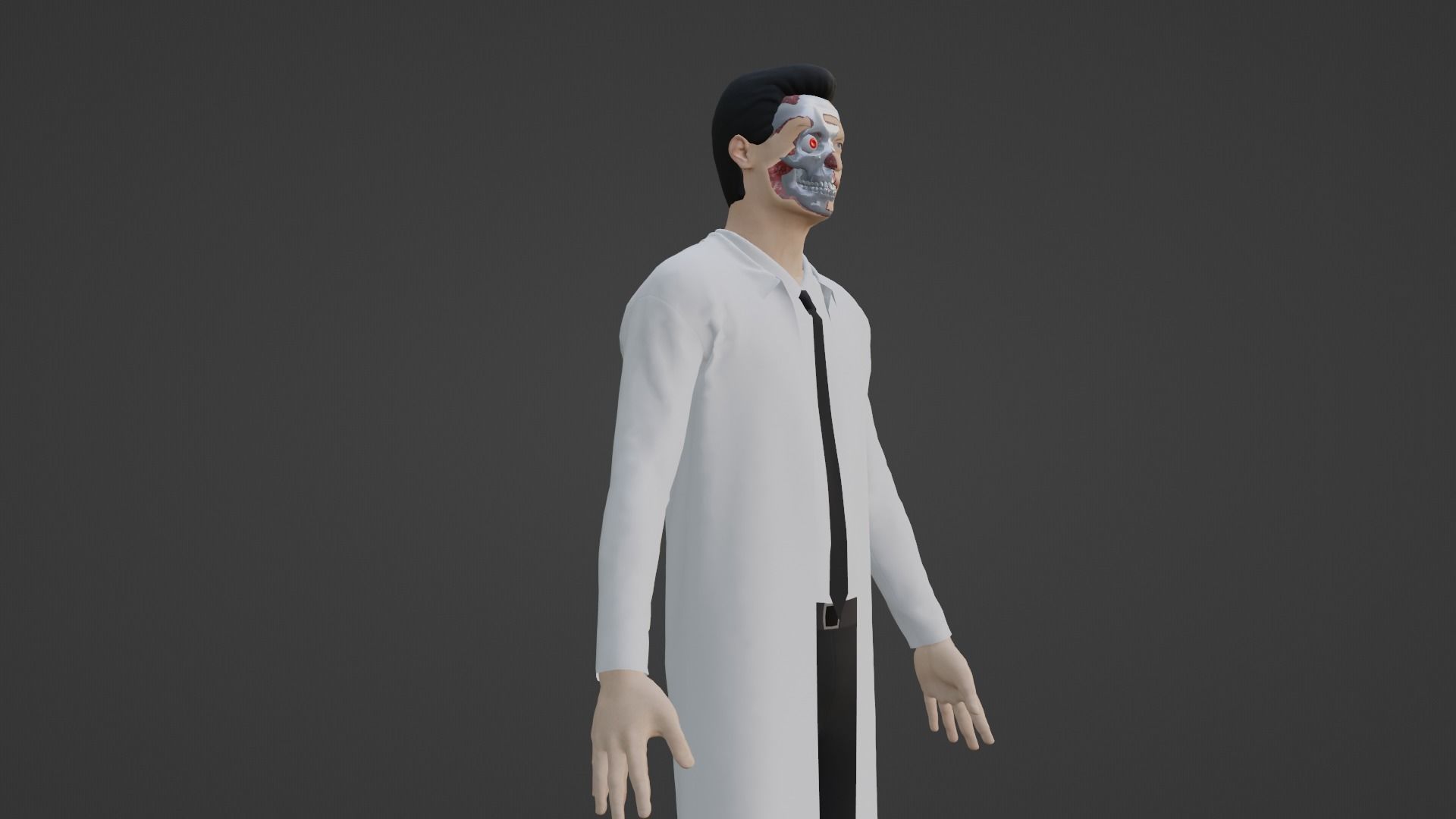 Cyber Doctor - Robot Man Low-poly 3D model_7