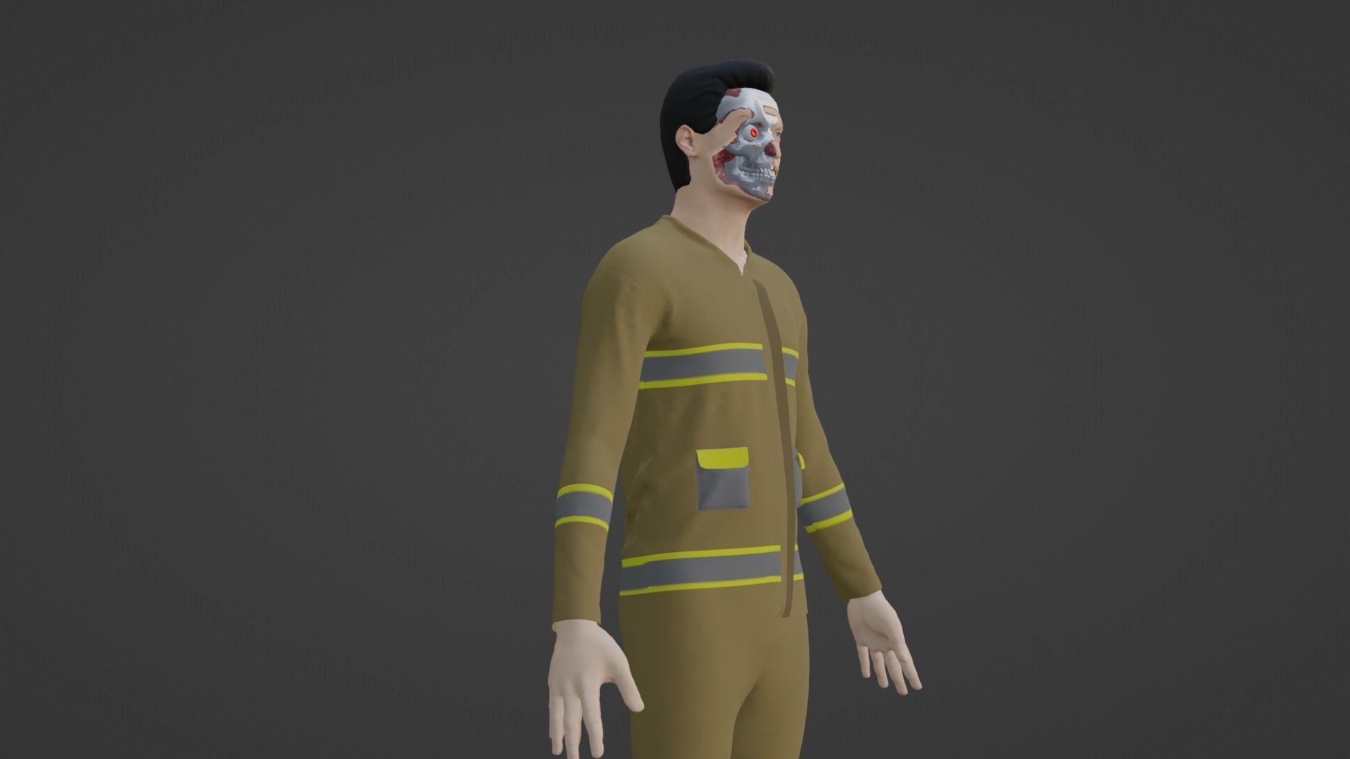 Cyber Worker - Robot Man Low-poly 3D model_8