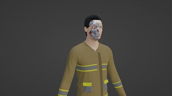Cyber Worker - Robot Man Low-poly 3D model