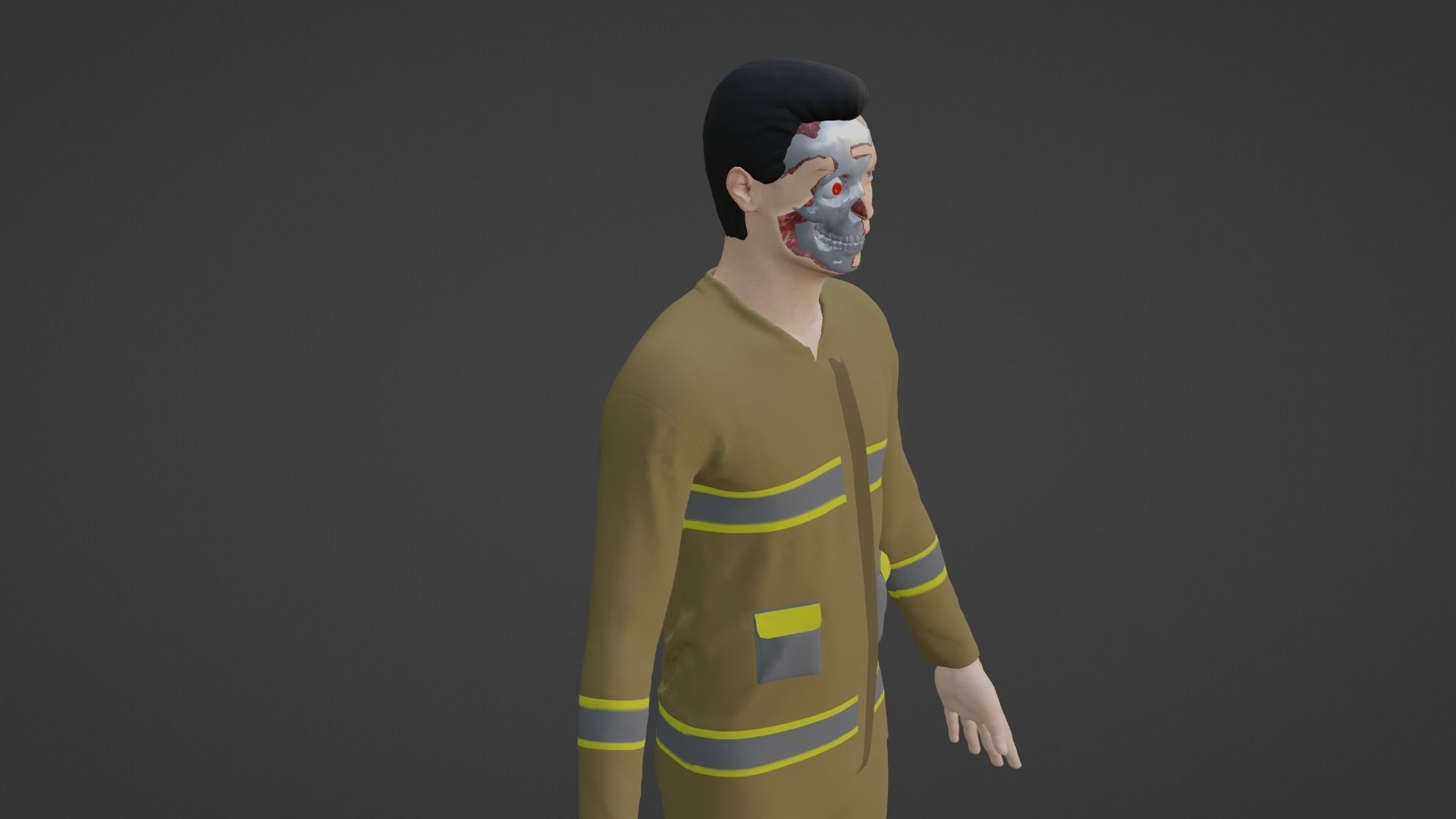 Cyber Worker - Robot Man Low-poly 3D model_4
