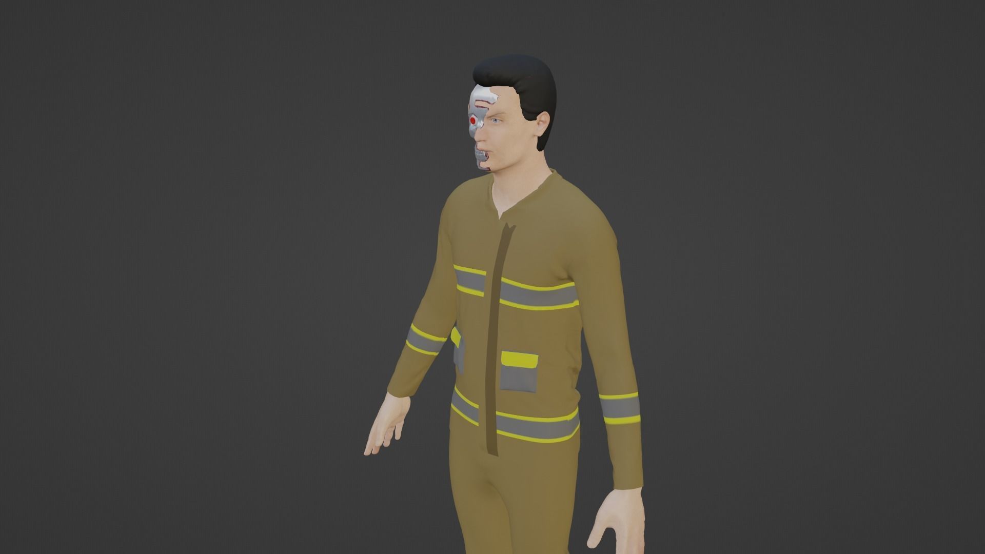 Cyber Worker - Robot Man Low-poly 3D model_6
