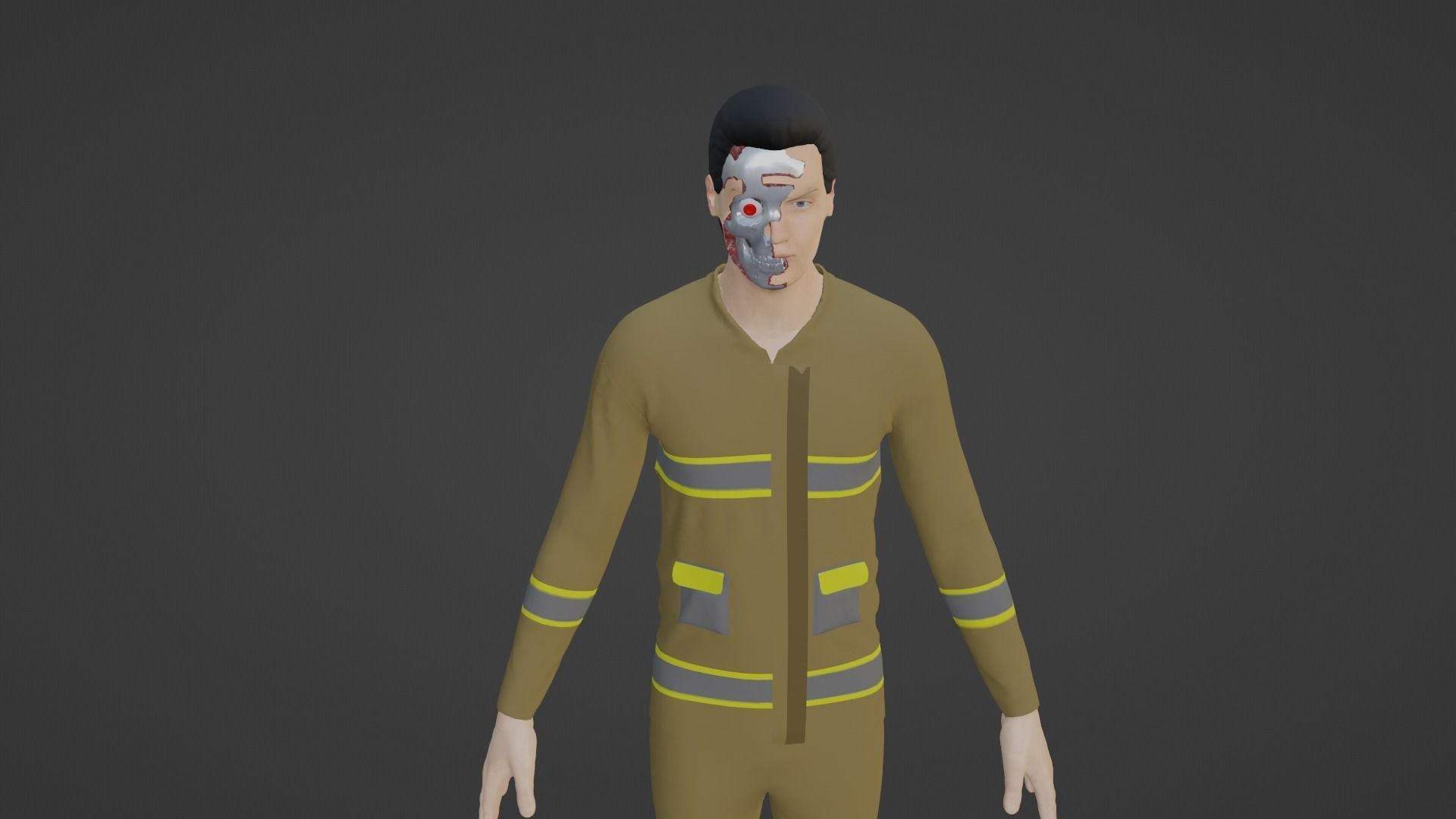 Cyber Worker - Robot Man Low-poly 3D model_5