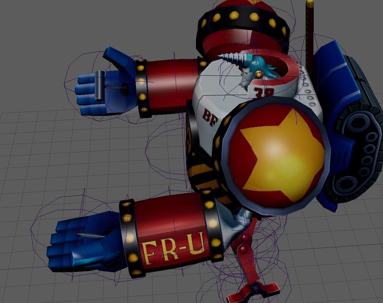 One Piece General Franky Low-poly 3D model_7