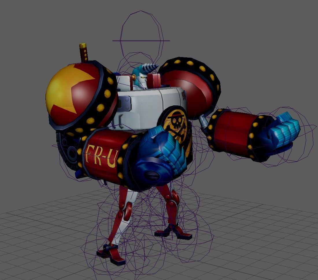 One Piece General Franky Low-poly 3D model_2