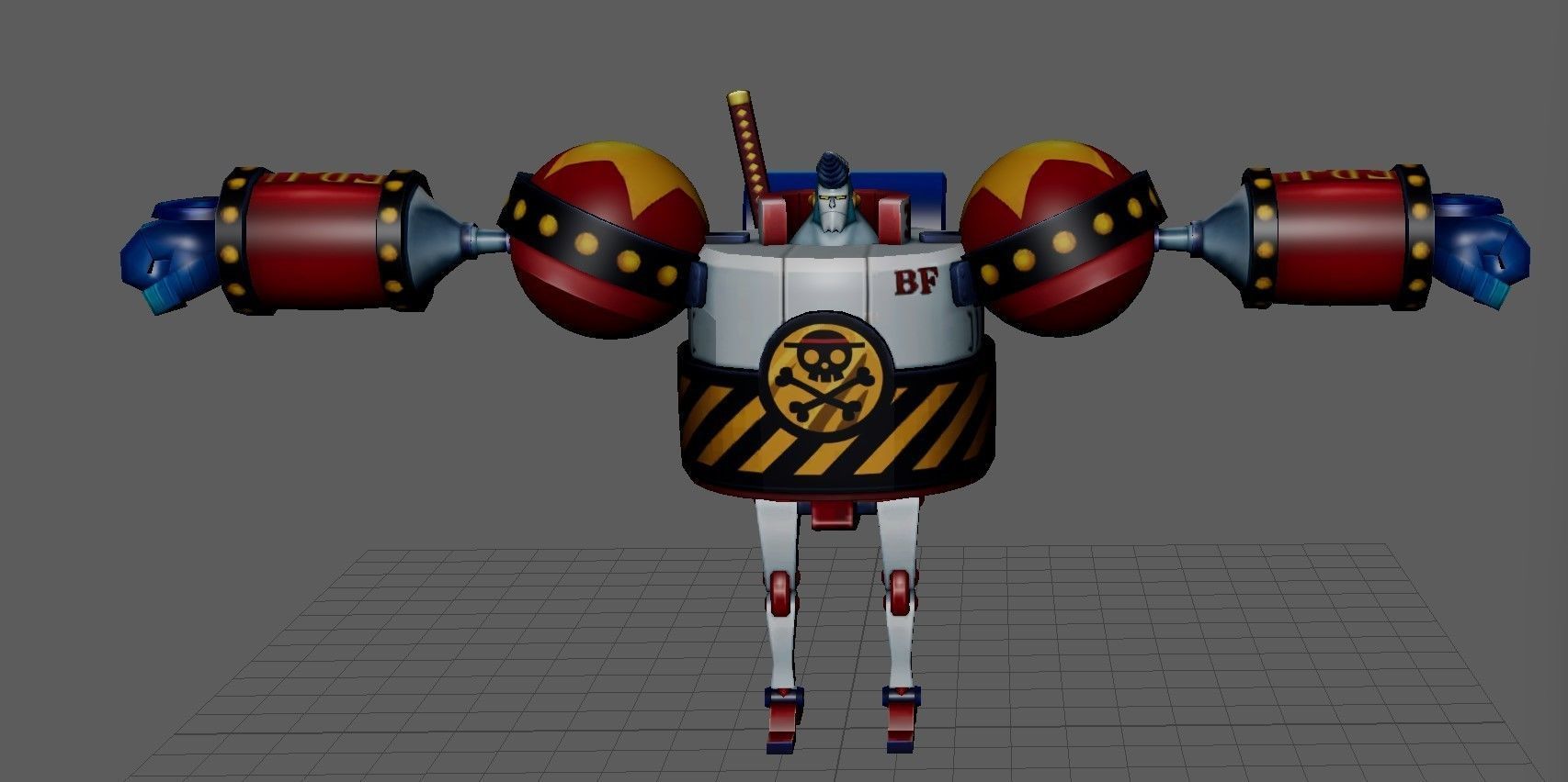 One Piece General Franky Low-poly 3D model_6