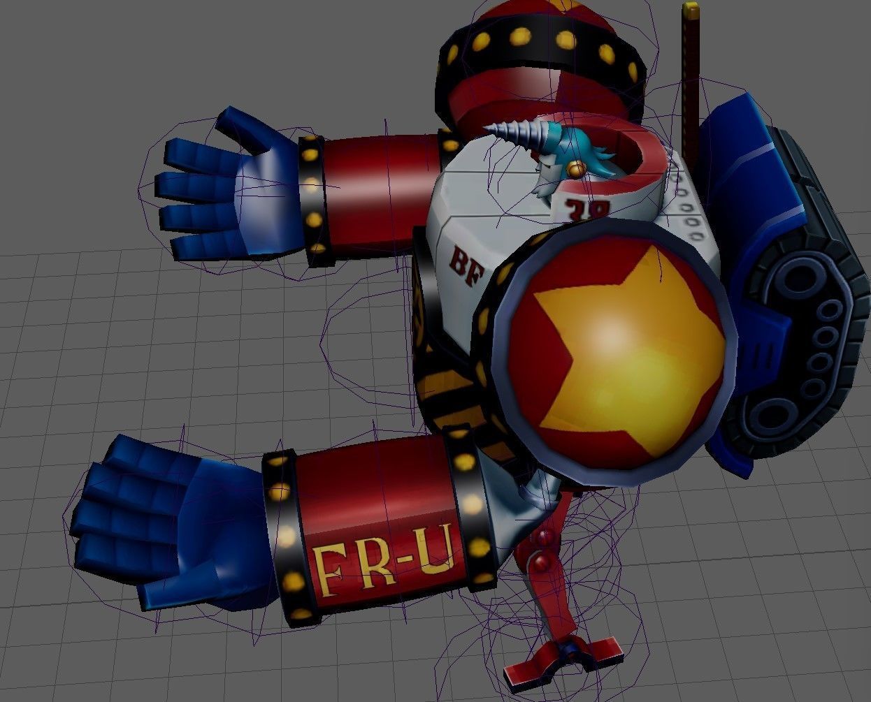 One Piece General Franky Low-poly 3D model_8