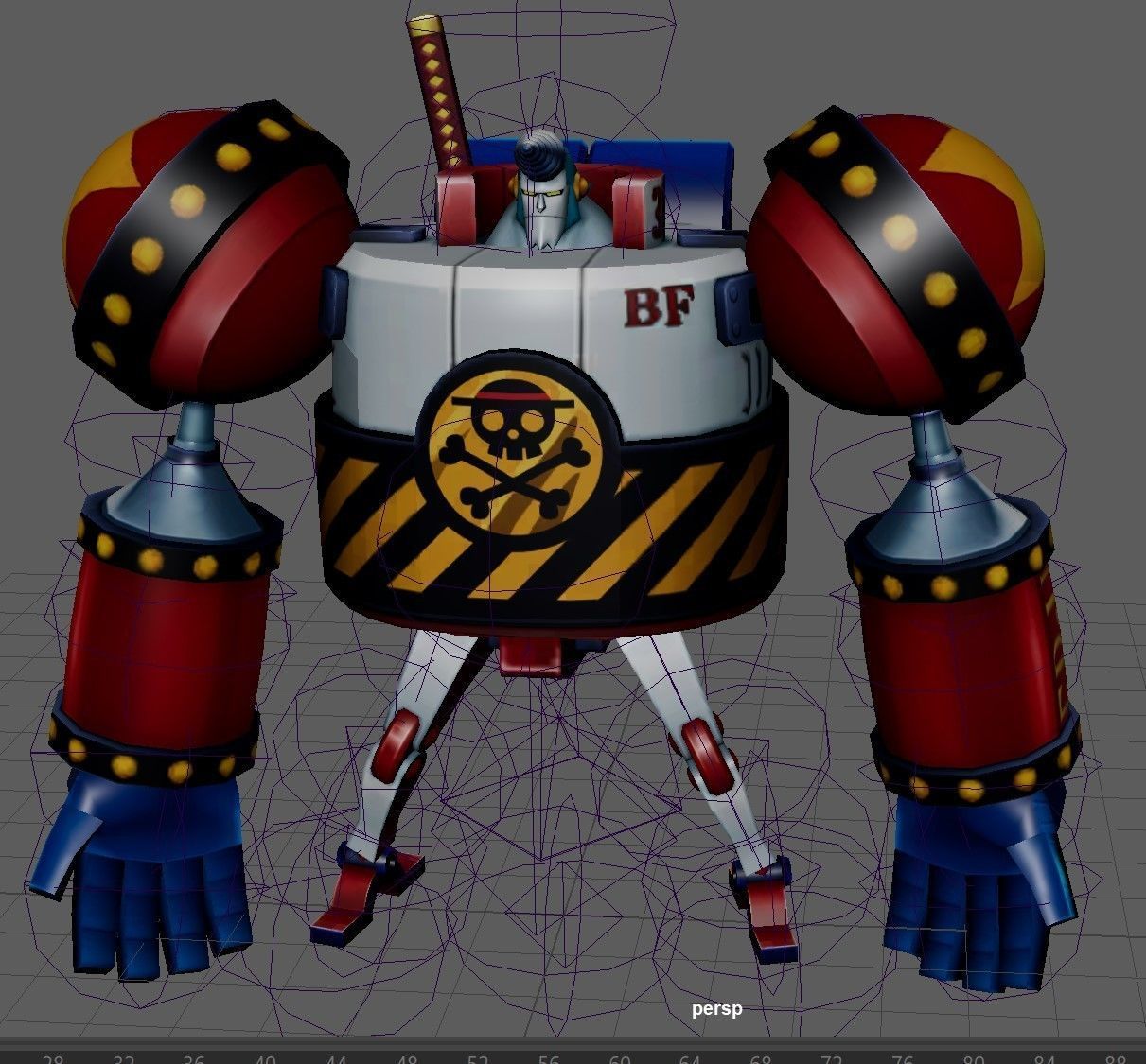 One Piece General Franky Low-poly 3D model_9