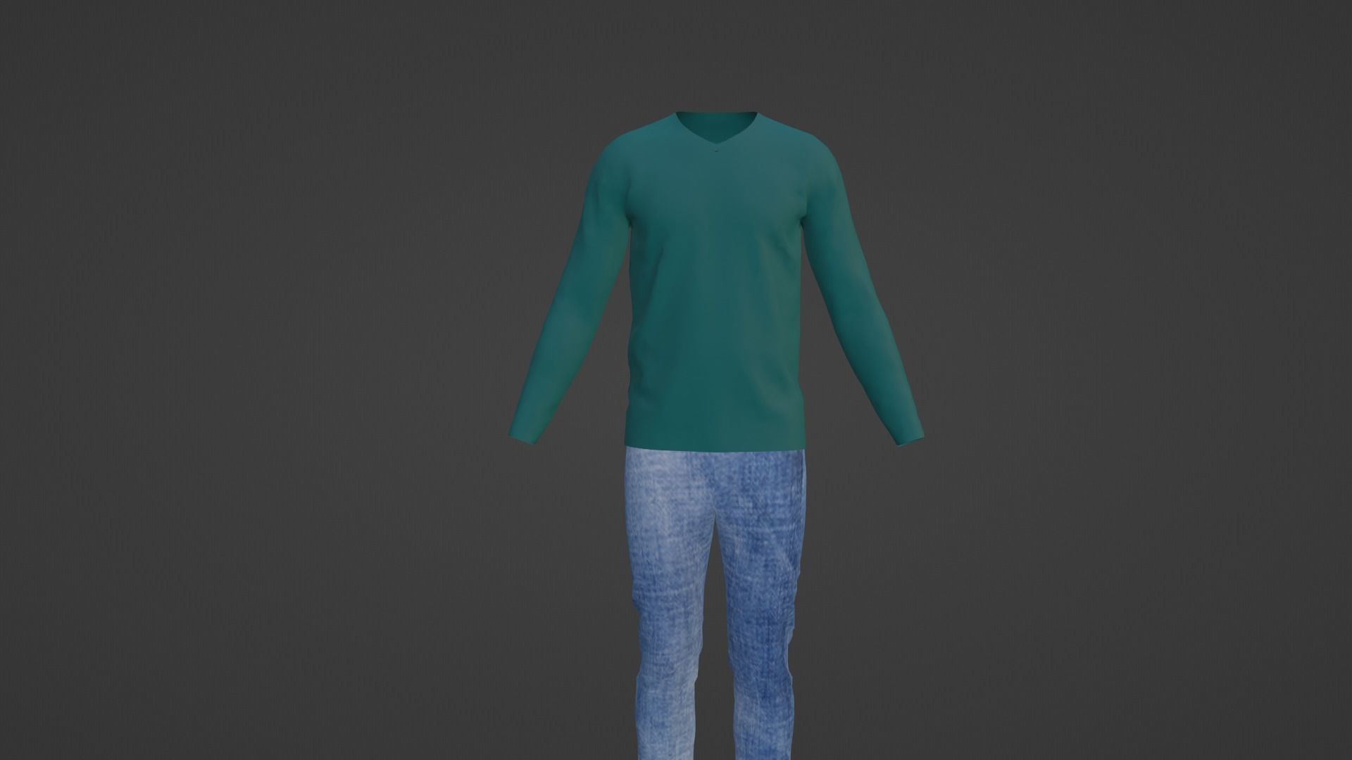 Man Outfit Low-poly 3D model_1