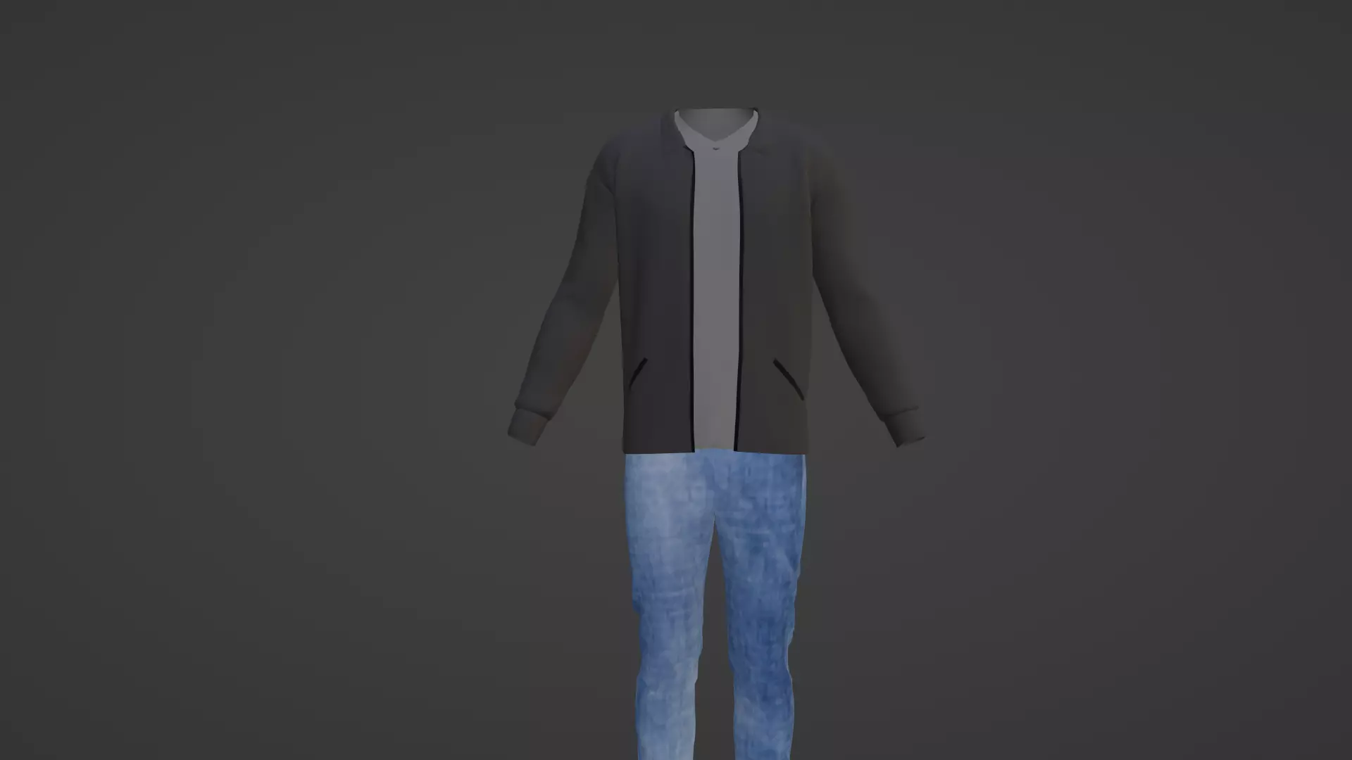 Man Outfit Low-poly 3D model_0