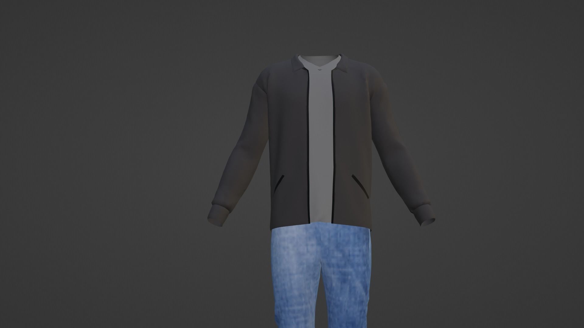 Man Outfit Low-poly 3D model_8