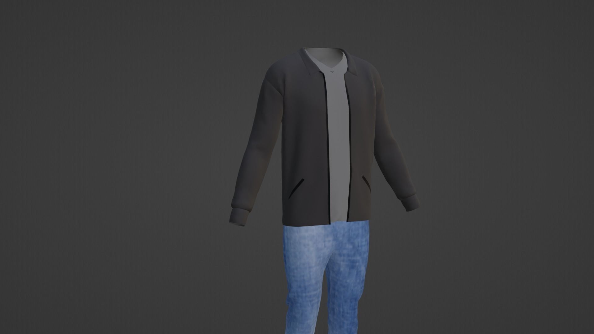 Man Outfit Low-poly 3D model_1