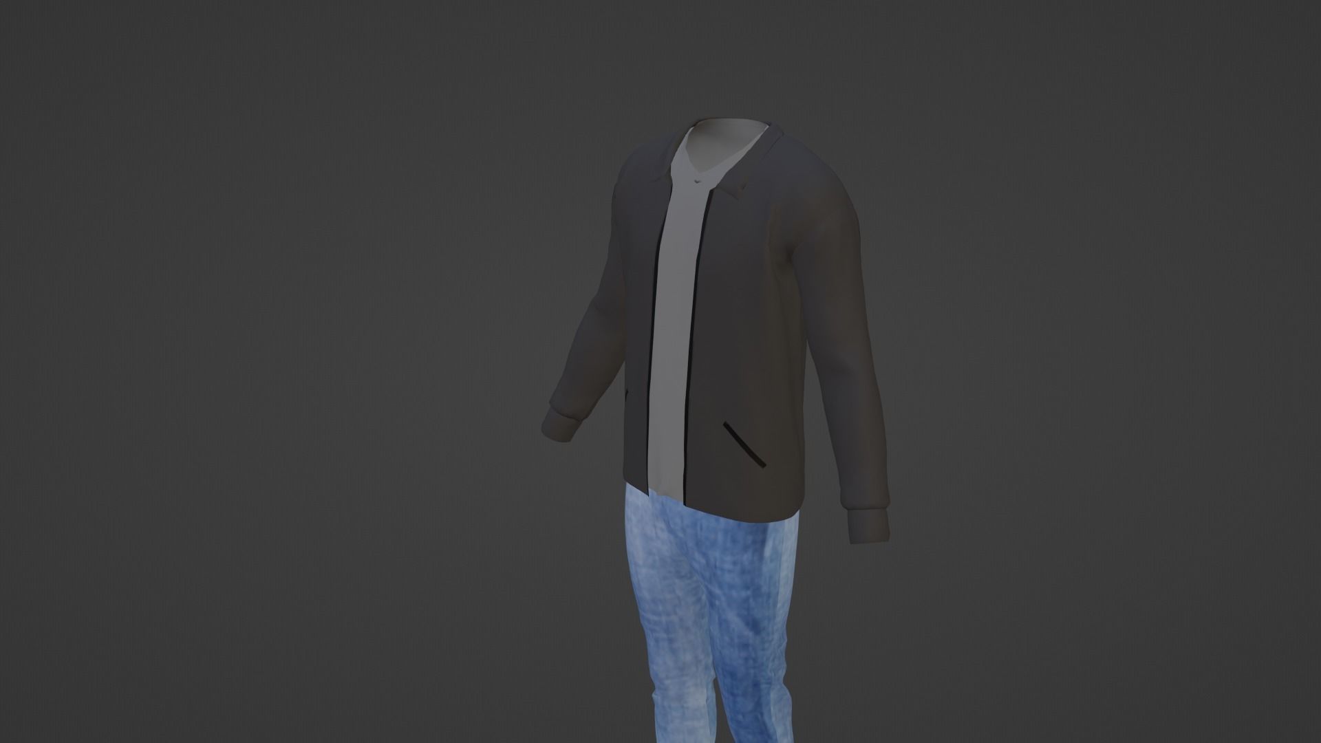 Man Outfit Low-poly 3D model_5