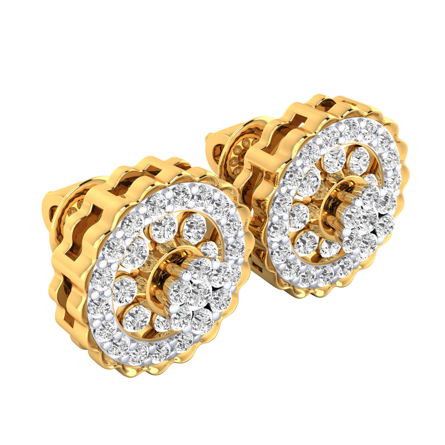 Women Stud Earrings STL JCD OBJ FBX Renders Details 3D print model_9