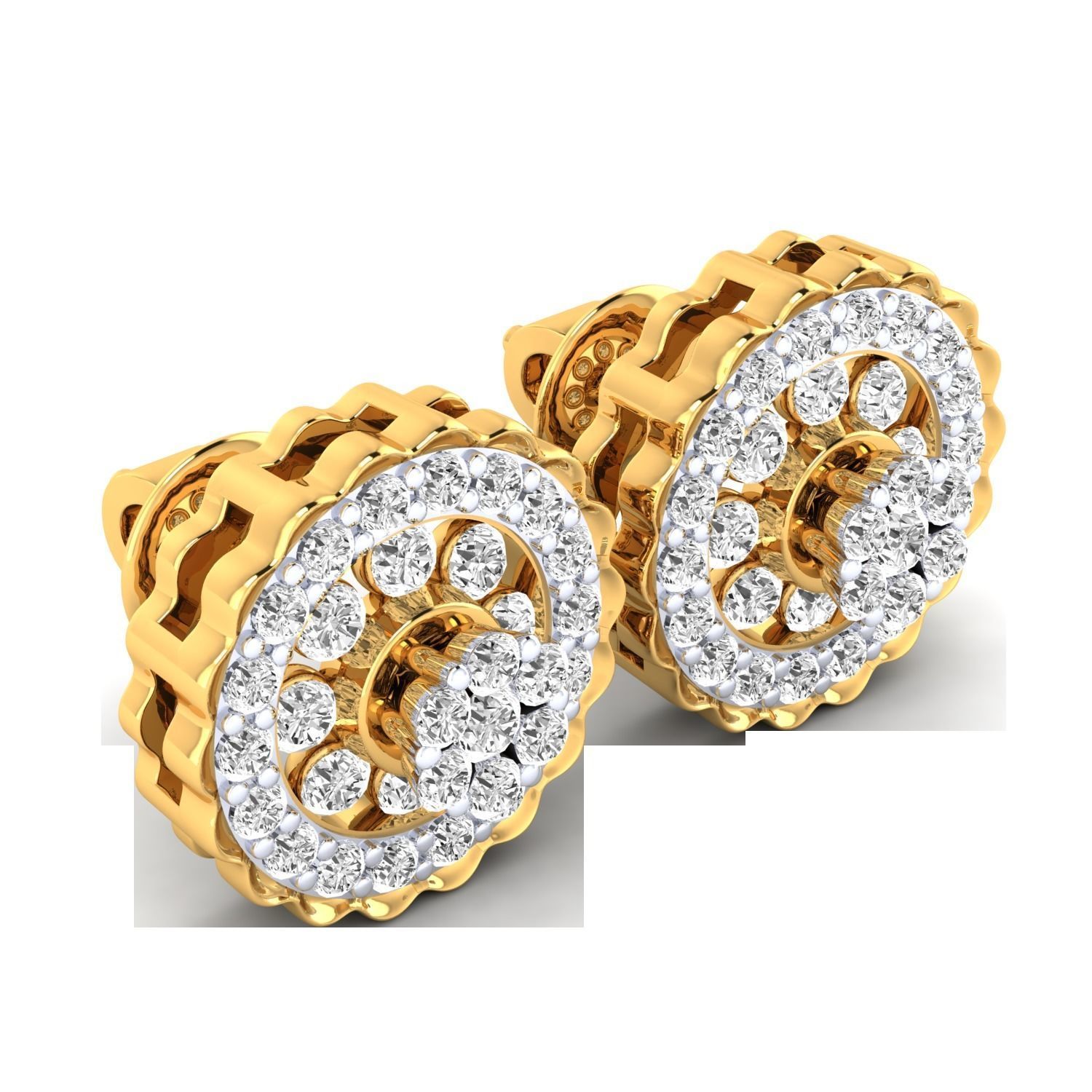 Women Stud Earrings STL JCD OBJ FBX Renders Details 3D print model_10