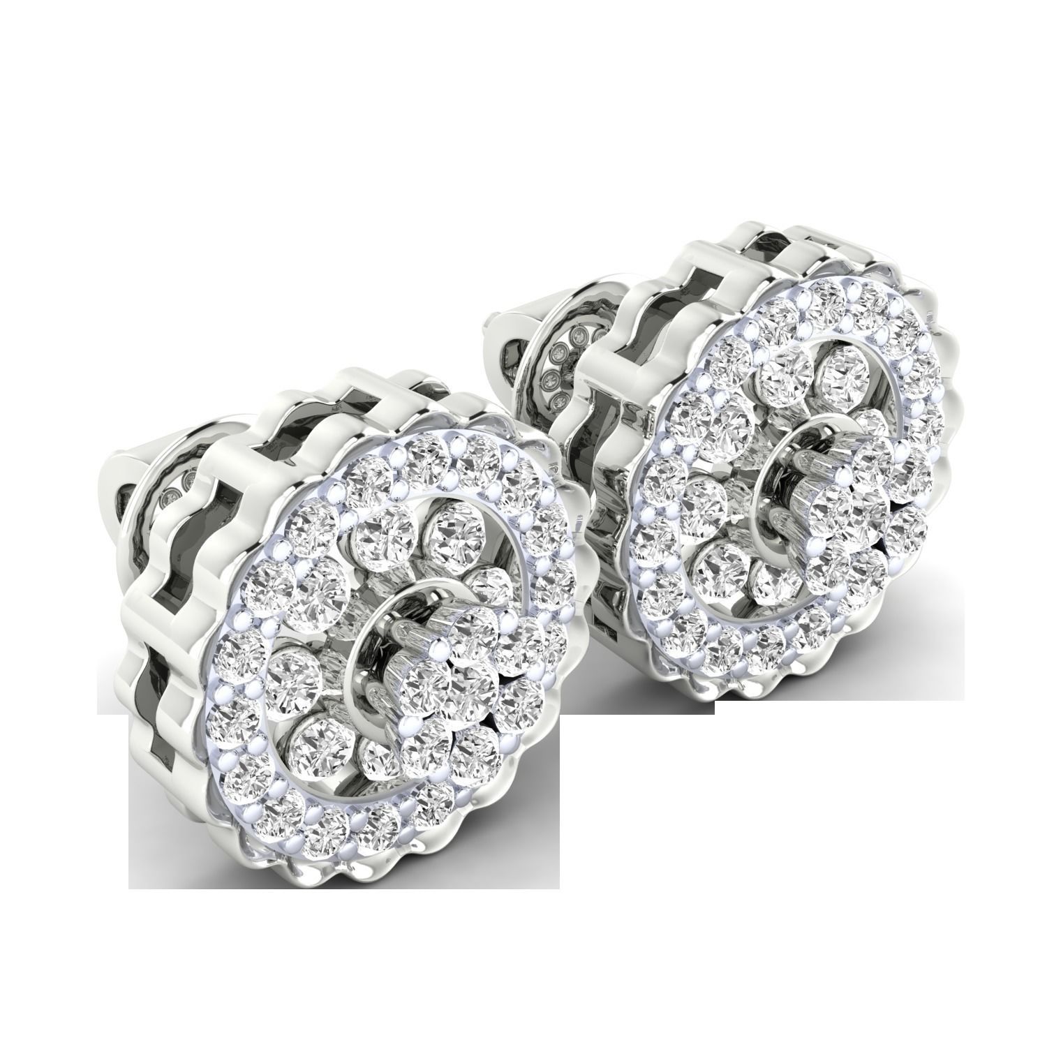 Women Stud Earrings STL JCD OBJ FBX Renders Details 3D print model_8