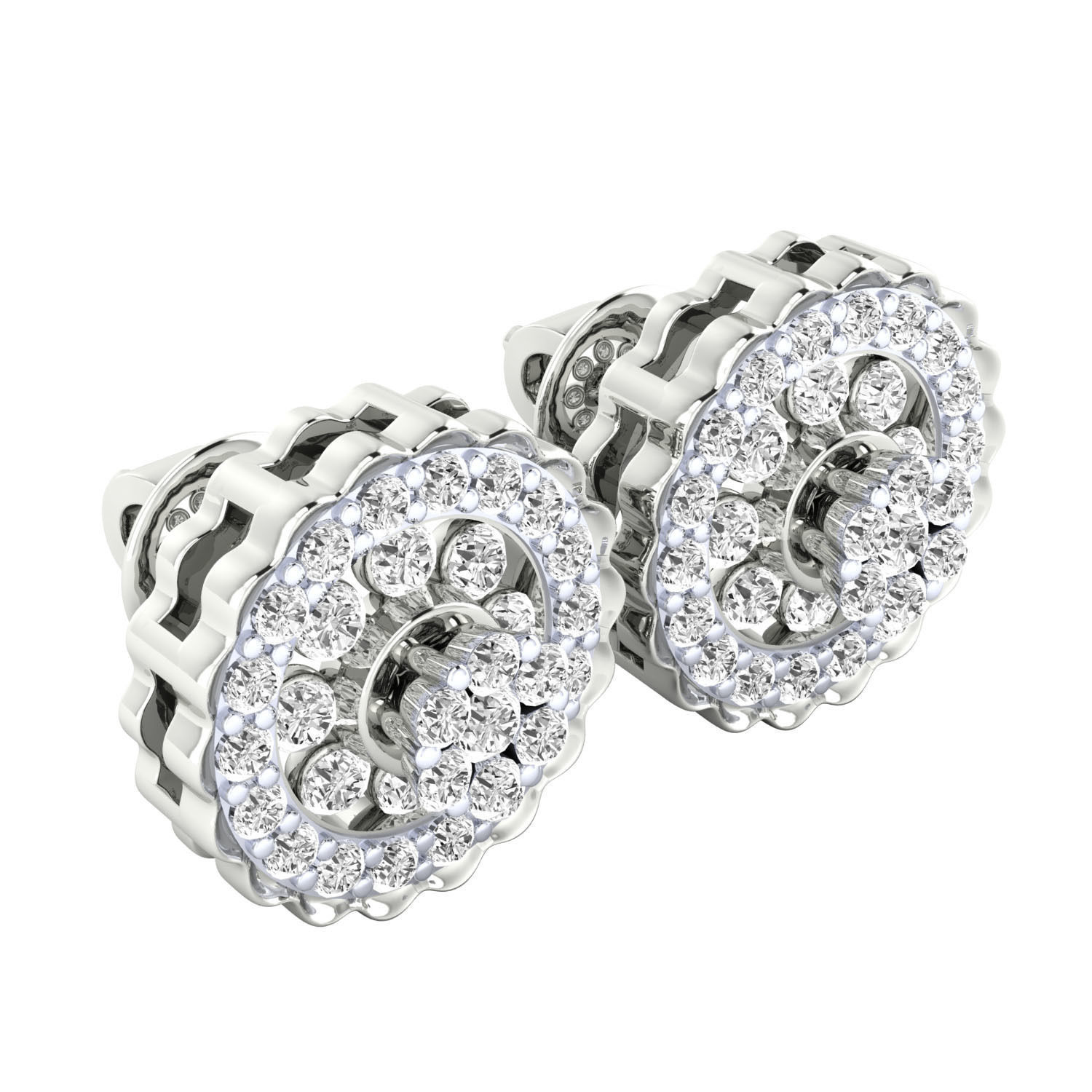 Women Stud Earrings STL JCD OBJ FBX Renders Details 3D print model_7