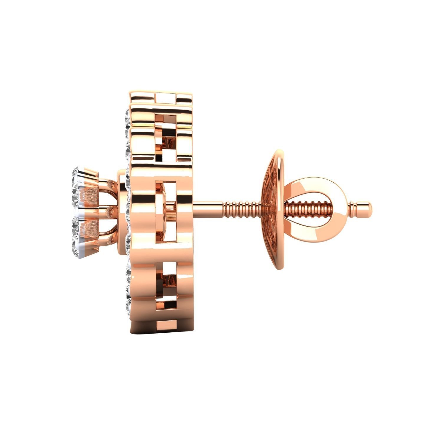 Women Stud Earrings STL JCD OBJ FBX Renders Details 3D print model_12