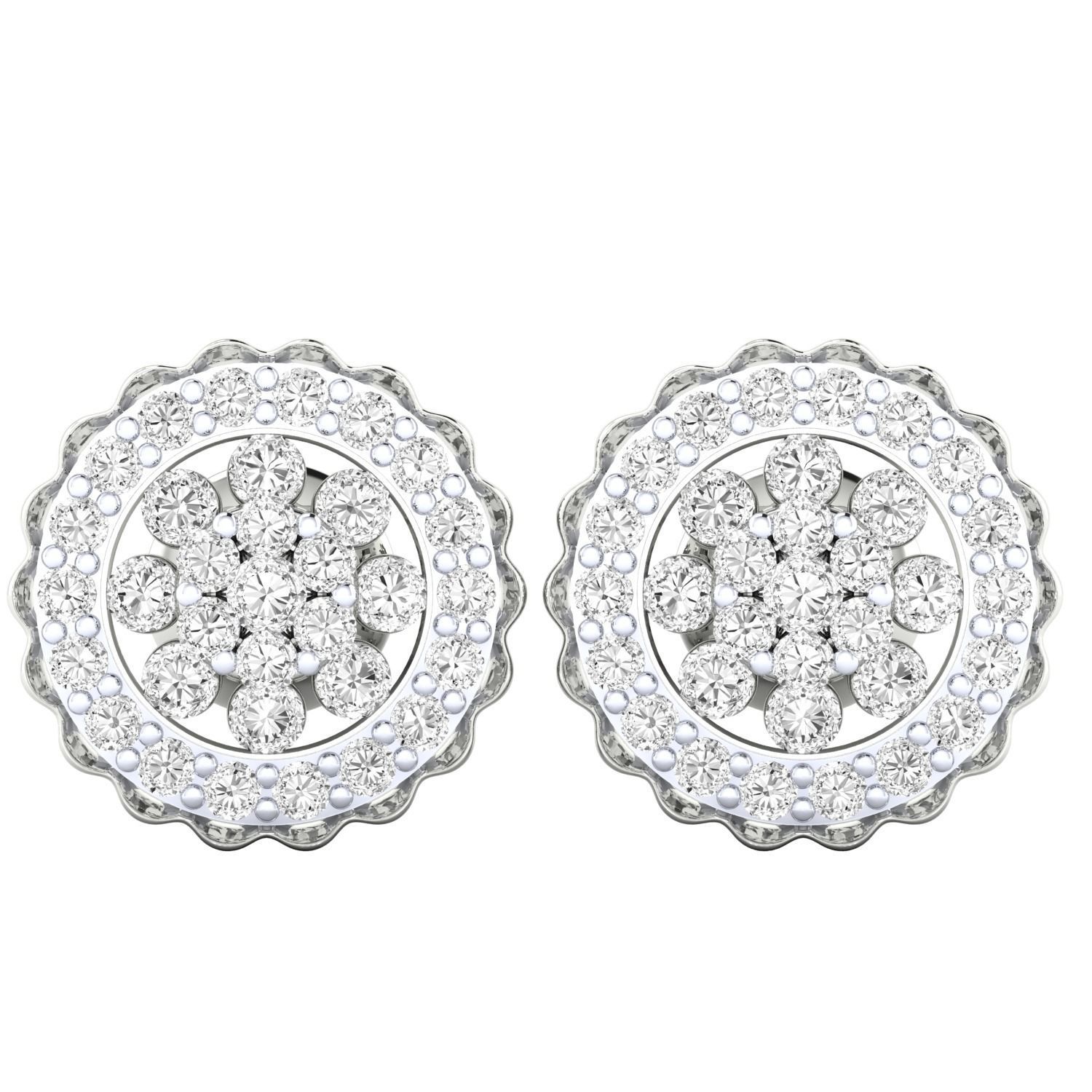 Women Stud Earrings STL JCD OBJ FBX Renders Details 3D print model_2