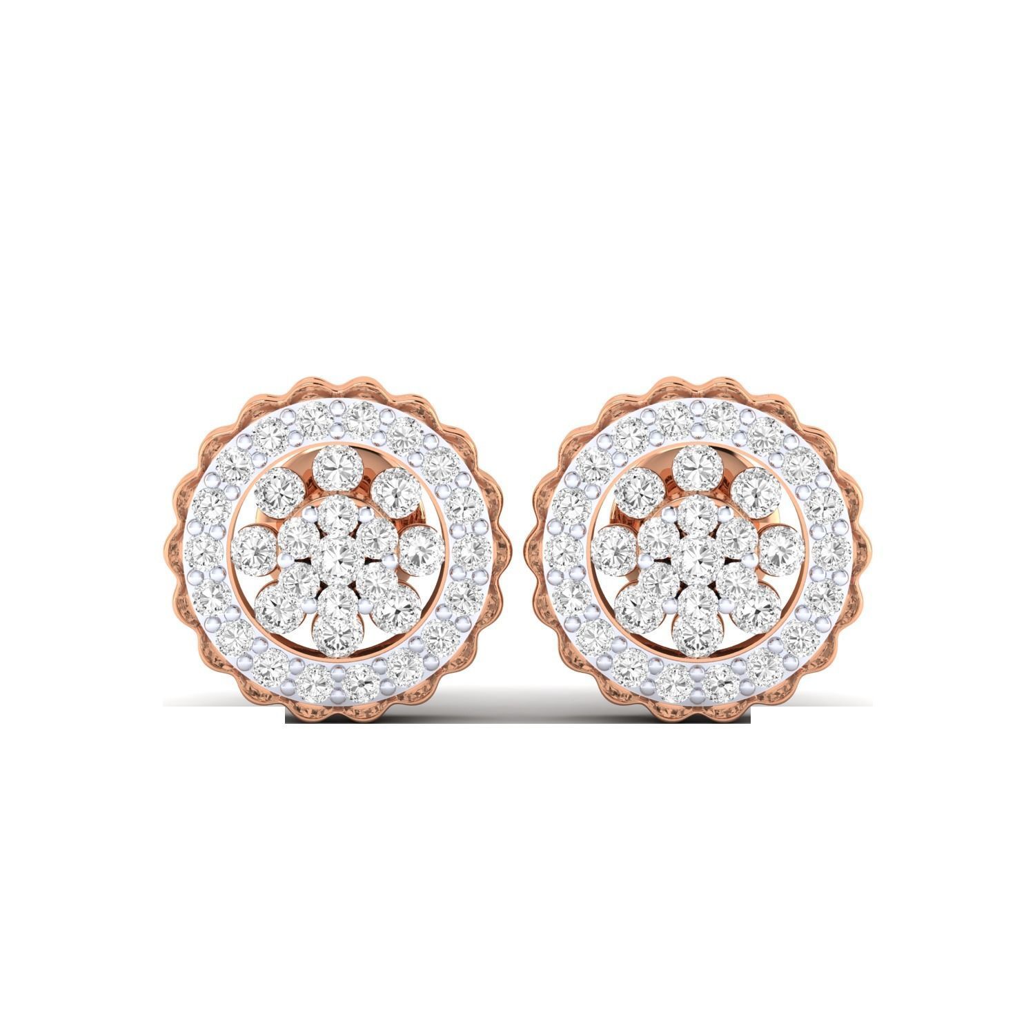 Women Stud Earrings STL JCD OBJ FBX Renders Details 3D print model_3
