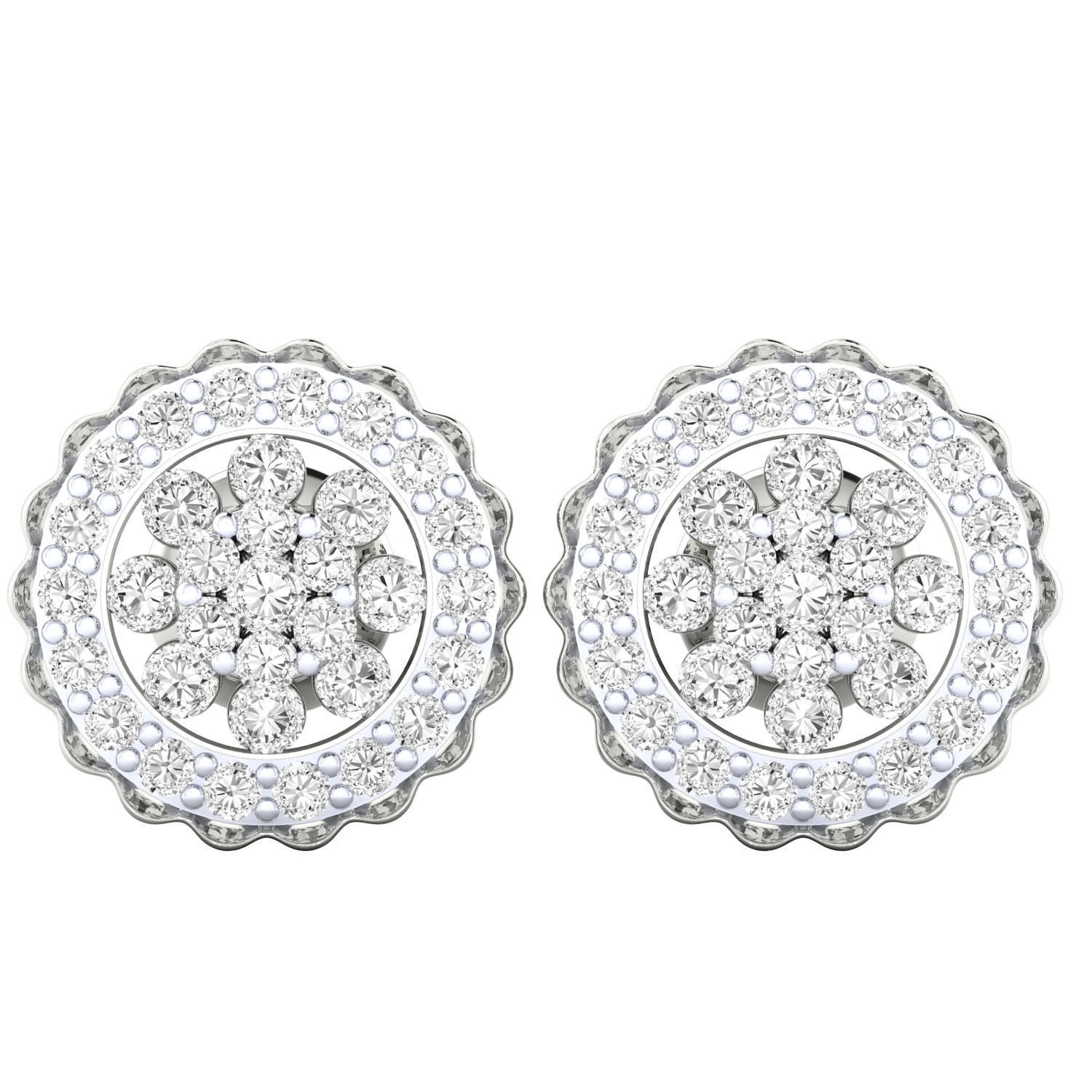 Women Stud Earrings STL JCD OBJ FBX Renders Details 3D print model_1