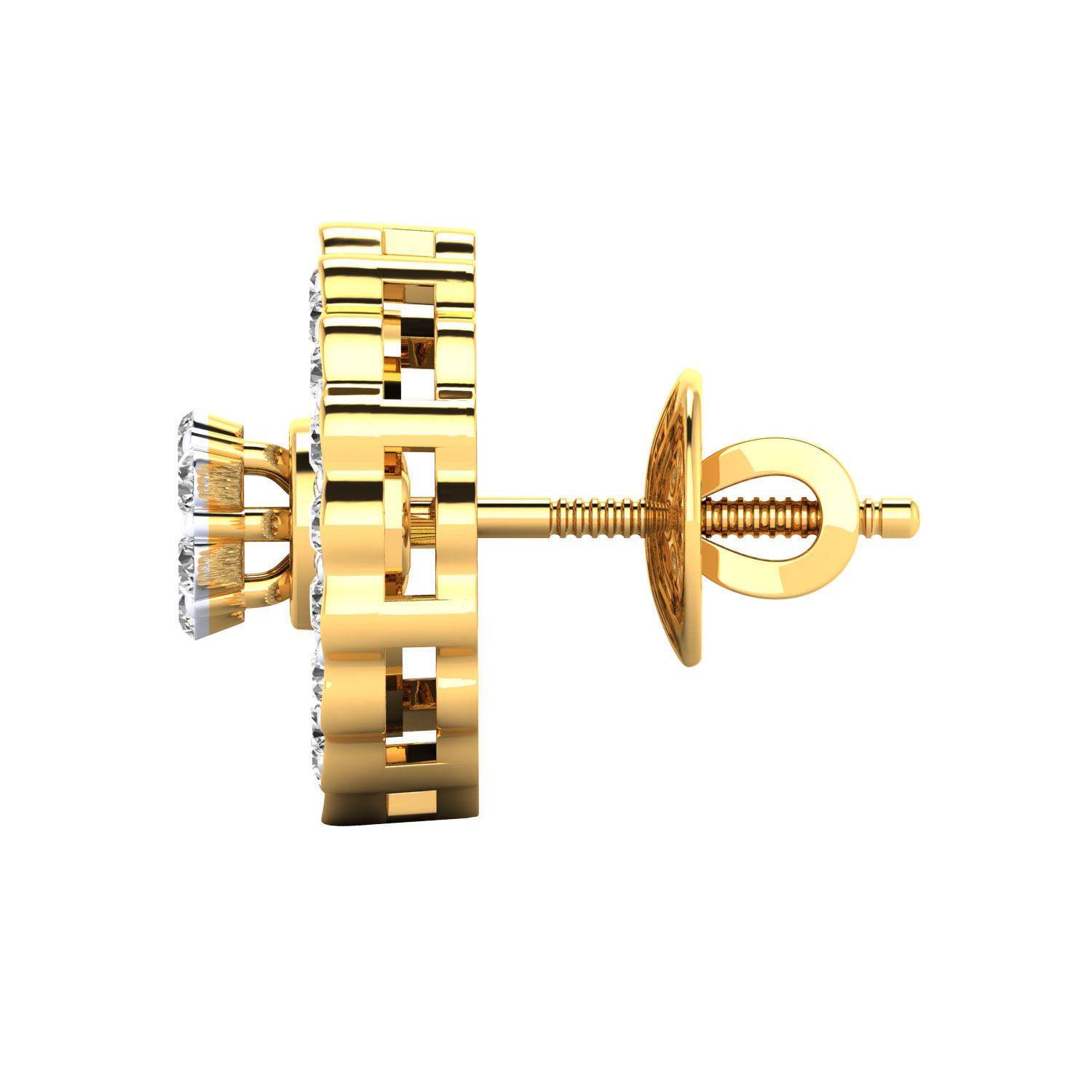 Women Stud Earrings STL JCD OBJ FBX Renders Details 3D print model_15