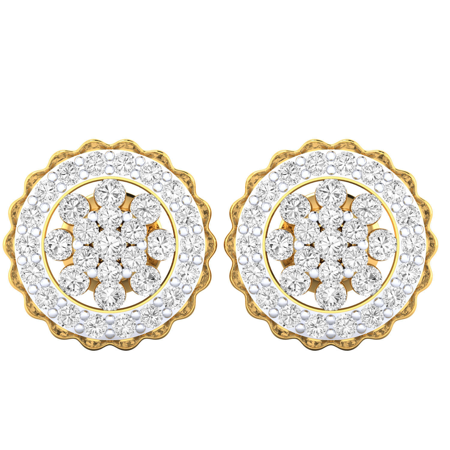 Women Stud Earrings STL JCD OBJ FBX Renders Details 3D print model_17