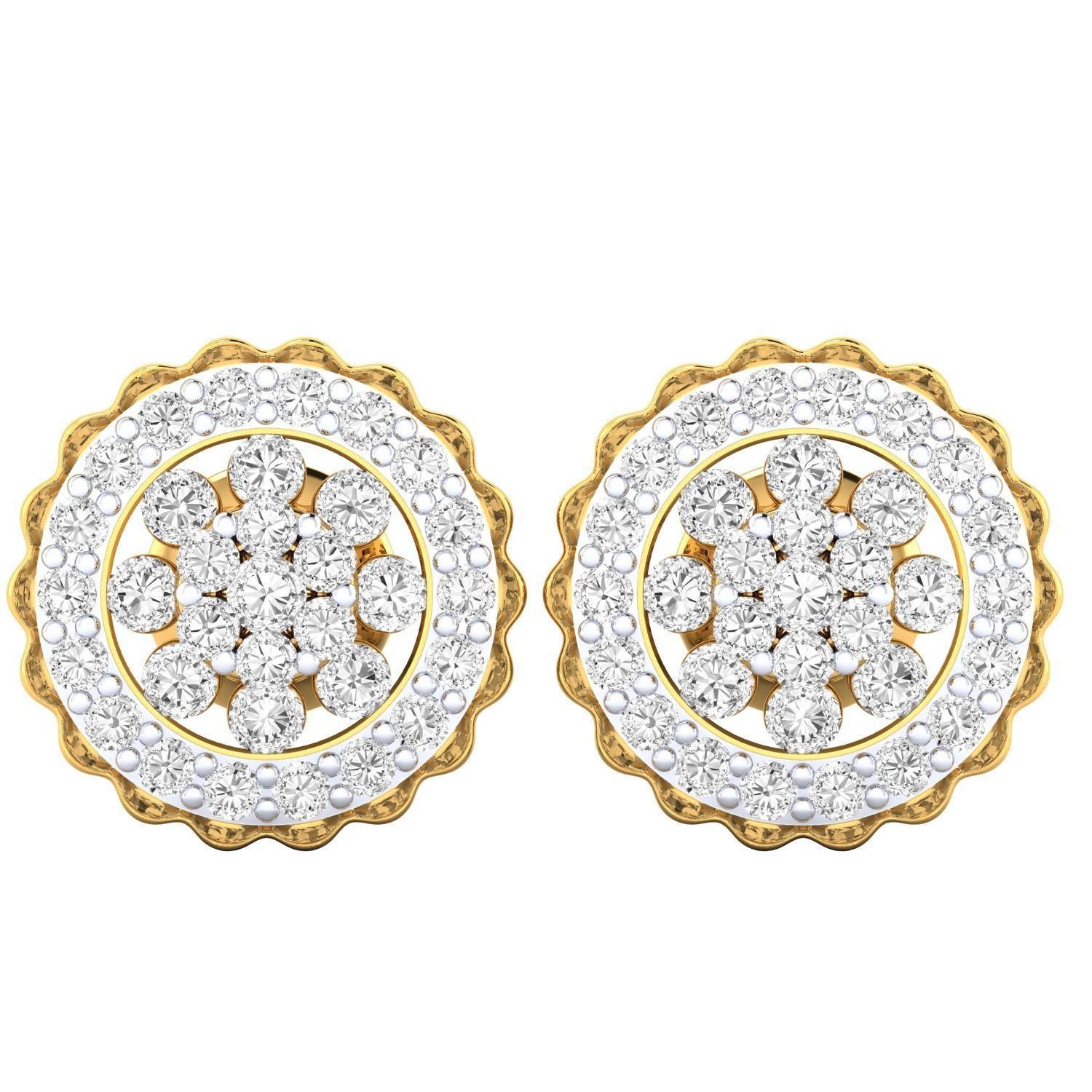 Women Stud Earrings STL JCD OBJ FBX Renders Details 3D print model_18