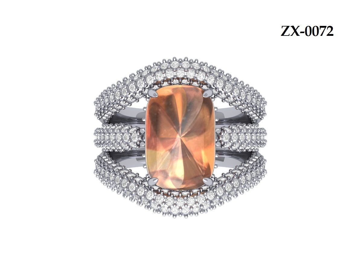 Cushion Art deco Ring 3D print model_12