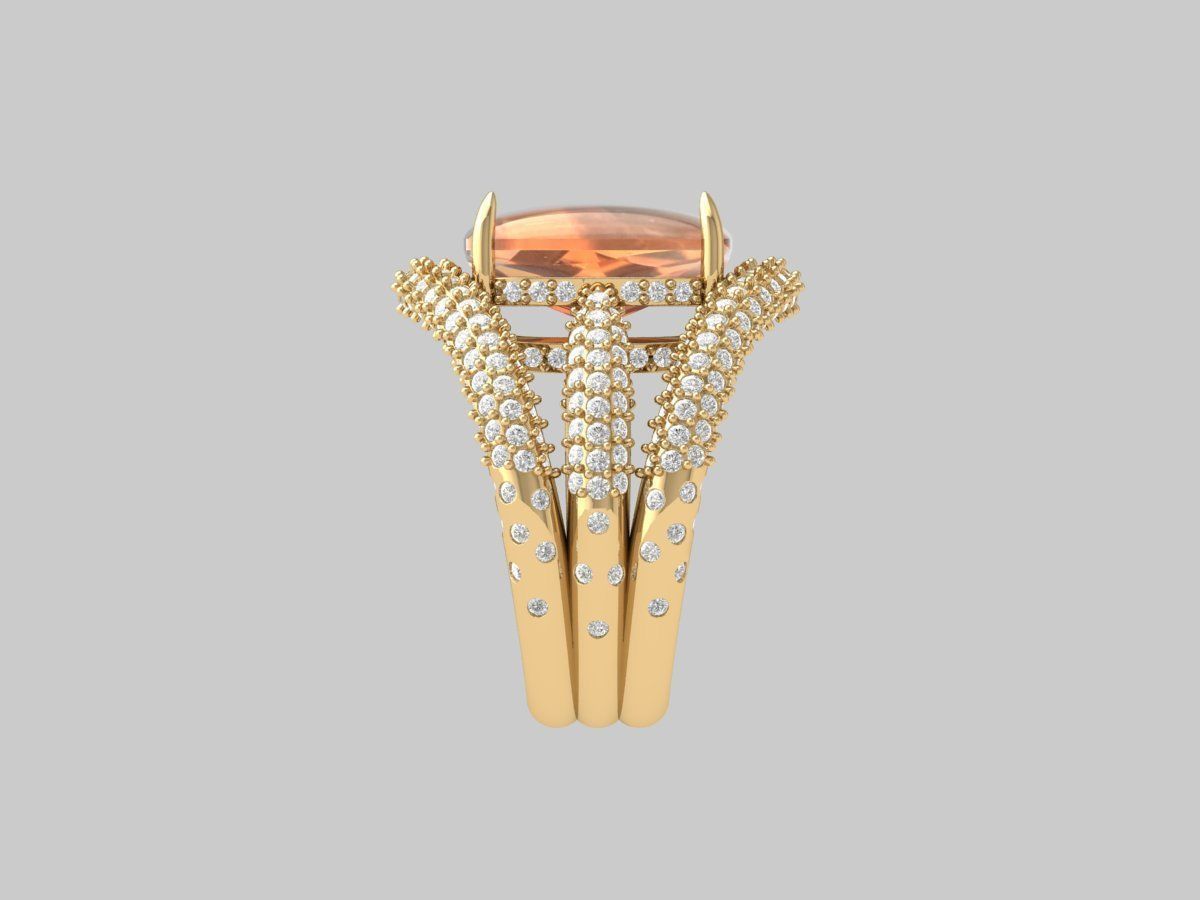 Cushion Art deco Ring 3D print model_11