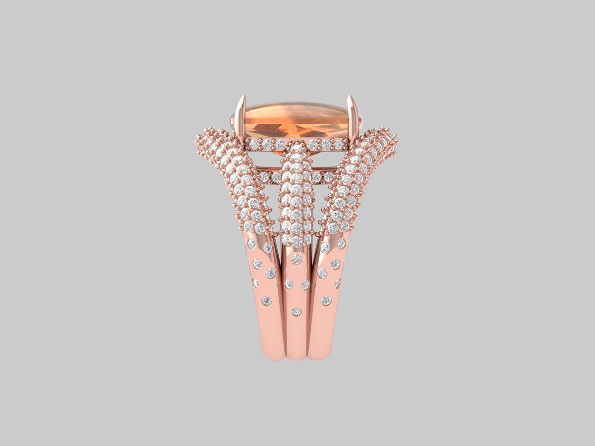 Cushion Art deco Ring 3D print model_9
