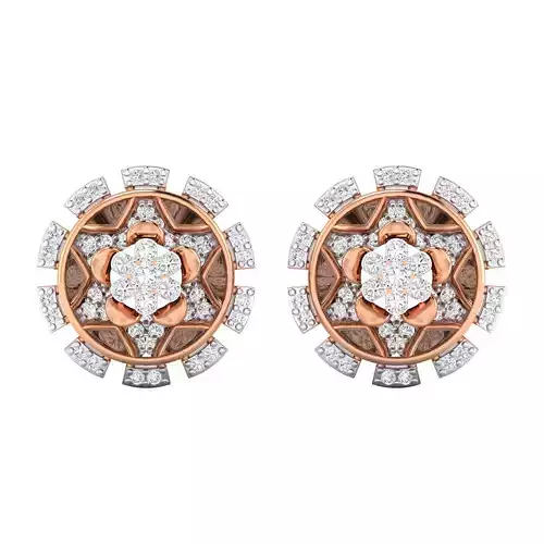 Women Stud Earrings STL JCD OBJ FBX Renders Details 3D print model