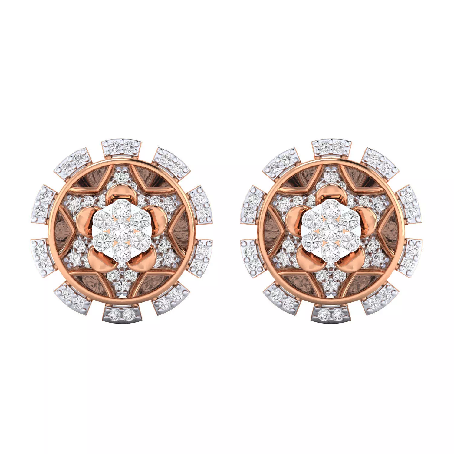 Women Stud Earrings STL JCD OBJ FBX Renders Details 3D print model