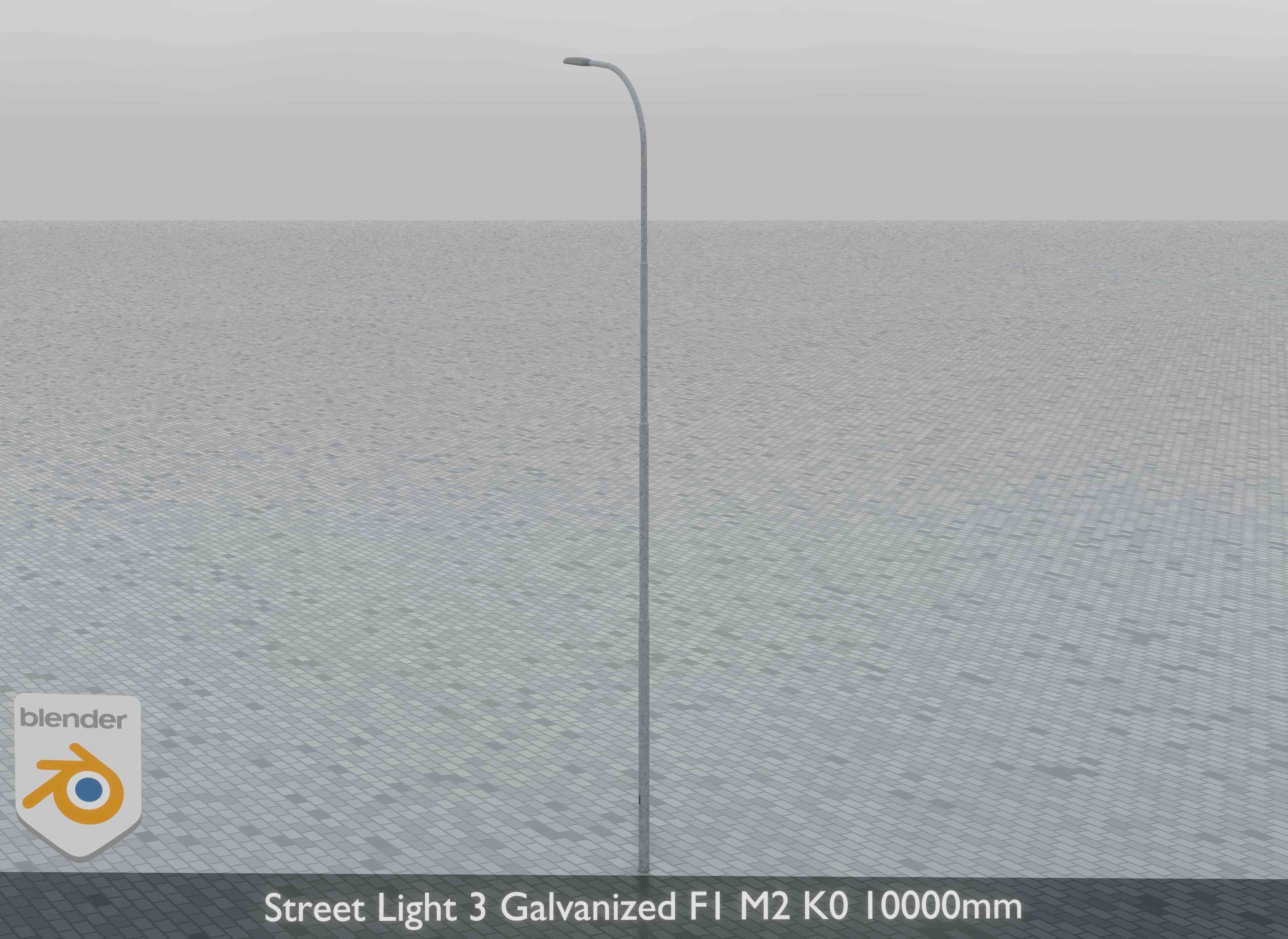Street Light 3 Galvanized F1 M2 K0 10000 mm Low-poly 3D model_4